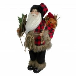 Northlight 18" Standing Santa Christmas Figure With Snow Shoes And Bear -Northlight Shop northlight sa88383 3 54896.1605666732