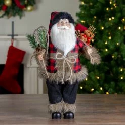 Northlight 18" Standing Santa Christmas Figure With Snow Shoes And Bear -Northlight Shop northlight sa88383 5 43698.1605666732