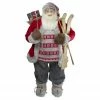 Northlight 4' Standing Santa Christmas Figure With Skis And Fur Boots