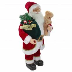 Northlight 2' Standing Santa Christmas Figure With A Plush Bear -Northlight Shop northlight sa91099 1 60195.1665611635