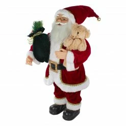 Northlight 2' Standing Santa Christmas Figure With A Plush Bear -Northlight Shop northlight sa91099 3 21309.1665611635