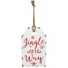 Northlight 12" White And Red Metal Distressed "Jingle All The Way" Christmas Wall Decor