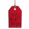 Northlight 12.25" Red And Black Metal Distressed "Let It Snow" Christmas Wall Decor