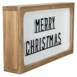 Northlight 13" White And Brown "Merry Christmas" 3D Wooden Christmas Wall Or Tabletop Decor -Northlight Shop northlight sb87841 2 sample 47360.1665519677