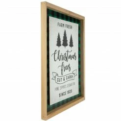 Northlight 16" Buffalo Plaid Wooden Framed "Farm Fresh Christmas Trees" Wall Decor -Northlight Shop northlight sb93208 2 33866.1652460140