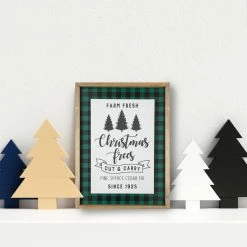 Northlight 16" Buffalo Plaid Wooden Framed "Farm Fresh Christmas Trees" Wall Decor -Northlight Shop northlight sb93208only style 68777.1652460140