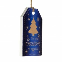 Northlight 12.25" Tis The Season To Sparkle Blue Christmas Gift Tag Wall Decoration -Northlight Shop northlight sb93209 2 85384.1652460139