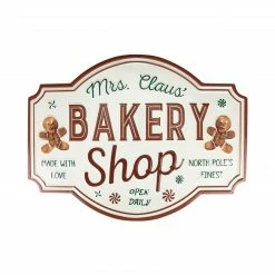 Northlight 18" Mrs. Claus' Bakery Shop Metal Christmas Wall Sign