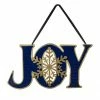 Northlight 16" Blue And Gold "JOY" Metal Christmas Wall Sign