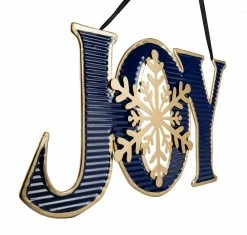 Northlight 16" Blue And Gold "JOY" Metal Christmas Wall Sign -Northlight Shop northlight sb93215 2 64419.1653152503