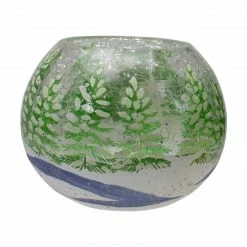 Northlight 6" Hand Painted Owl And Pine Trees Glass Christmas Tea Light Candle Holder -Northlight Shop northlight se90026 1 16814.1665610746