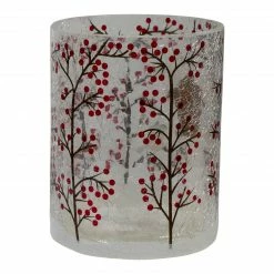Northlight 5" Hand Painted Sparrows And Berries Flameless Glass Christmas Candle Holder -Northlight Shop northlight se90028 1 27740.1605147742
