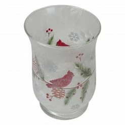 Northlight 6" Hand Painted Christmas Cardinal And Pine Flameless Glass Candle Holder -Northlight Shop northlight se90031 2 76504.1665610752
