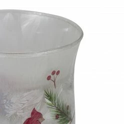 Northlight 6" Hand Painted Christmas Cardinal And Pine Flameless Glass Candle Holder -Northlight Shop northlight se90031 3 80418.1665610752