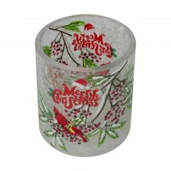 Northlight 2.75-Inch Cardinal And Pine Hand Painted Flameless Christmas Candle Holder -Northlight Shop northlight se90033 2 62745.1605147742