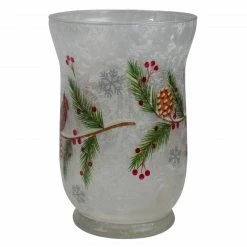 Northlight 4" Hand Painted Christmas Cardinal And Pine Flameless Glass Candle Holder -Northlight Shop northlight se90034 1 03044.1605147743