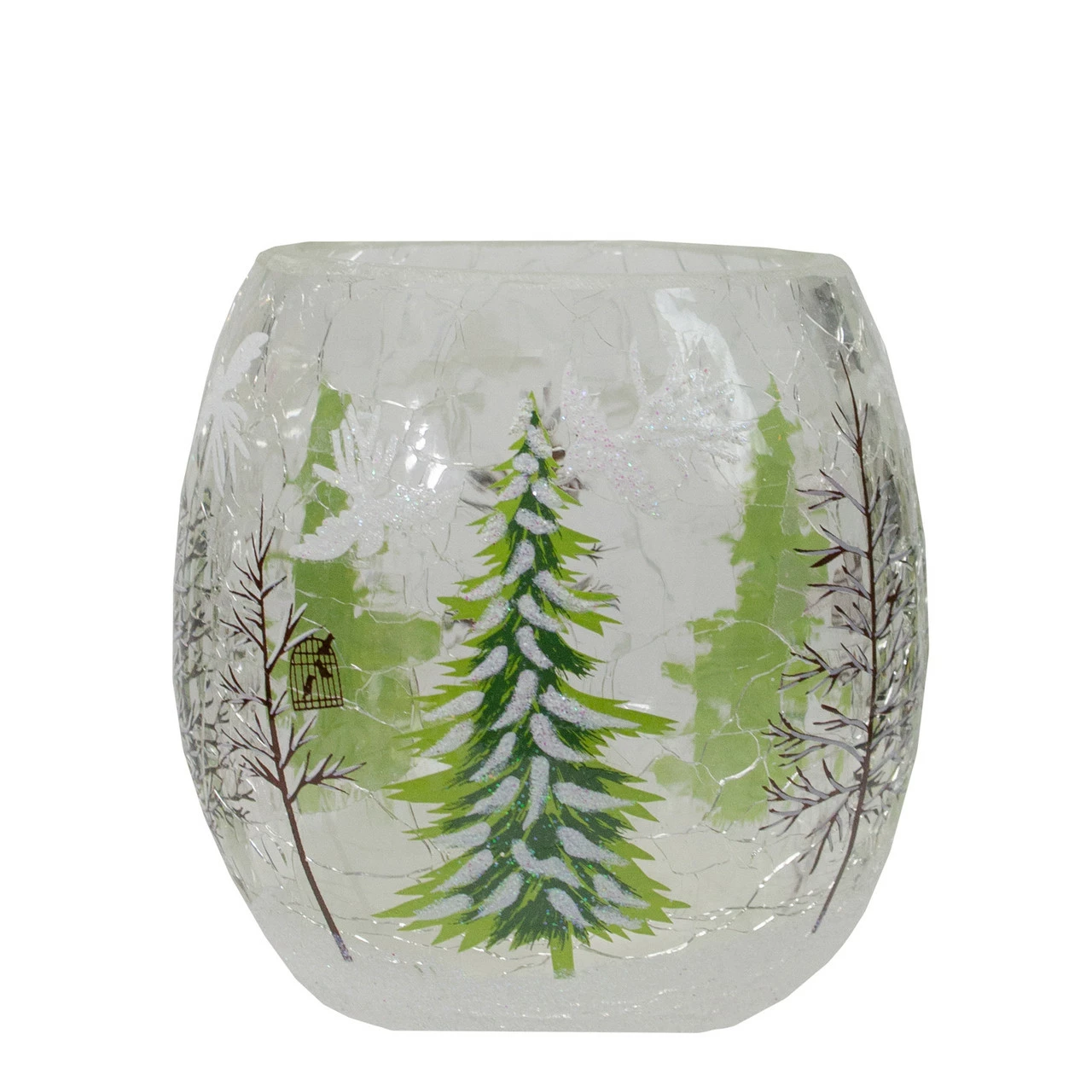 Northlight 3" Hand Painted Christmas Pine Trees Flameless Glass Christmas Candle Holder 1 Northlight 3" Hand Painted Christmas Pine Trees Flameless Glass Christmas Candle Holder
