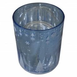Northlight 6.25-Inch Shiny Blue And Silver Winter Forest And Snowflake Flameless Candle Holder 6 Northlight 6.25-Inch Shiny Blue And Silver Winter Forest And Snowflake Flameless Candle Holder -Northlight Shop northlight se90052 1 13516.1605147744