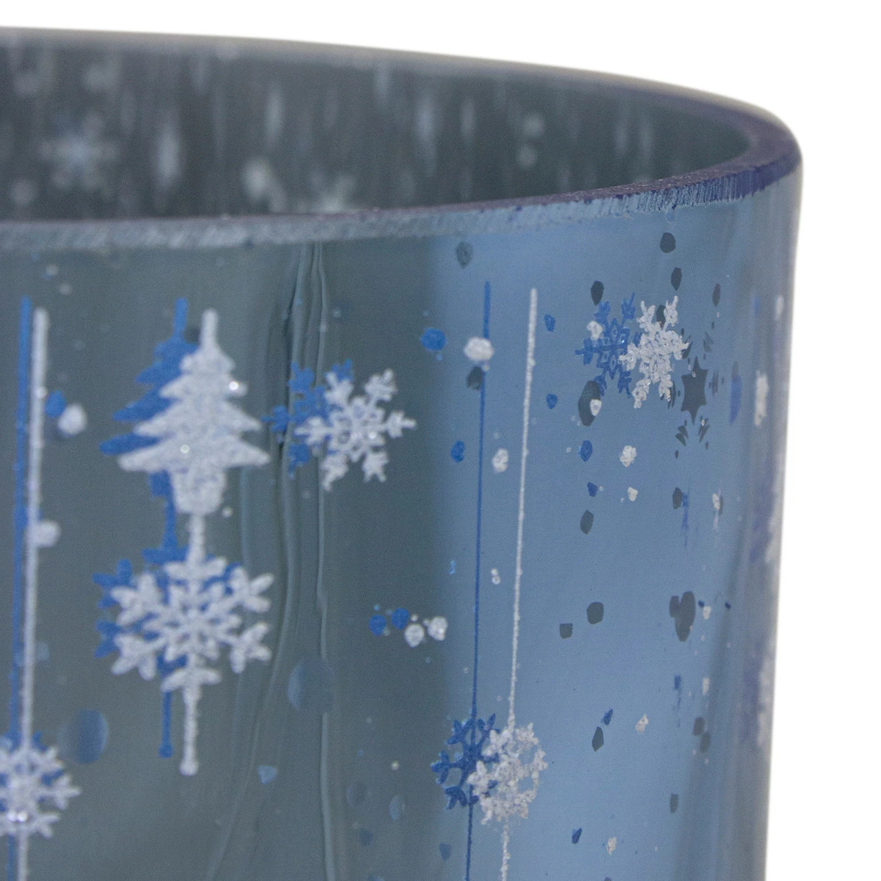 Northlight 6.25-Inch Shiny Blue And Silver Winter Forest And Snowflake Flameless Candle Holder 4 Northlight 6.25-Inch Shiny Blue And Silver Winter Forest And Snowflake Flameless Candle Holder - Image 4