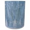 Northlight 6.25-Inch Shiny Blue And Silver Winter Forest And Snowflake Flameless Candle Holder