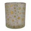 Northlight 3" Matte Silver And Gold Stars And Snowflakes Flameless Glass Candle Holder