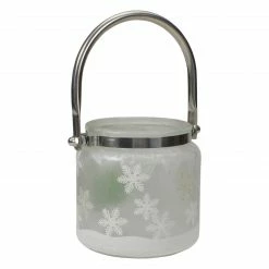 Northlight 4" Deer, Pine And Snowflakes Hand Painted Flameless Glass Candle Lantern -Northlight Shop northlight se91532 2 24102.1604023640