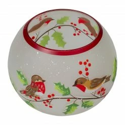 Northlight 5-Inch Hand Painted Finches And Pine Flameless Glass Candle Holder -Northlight Shop northlight se91537 2 72363.1605147743