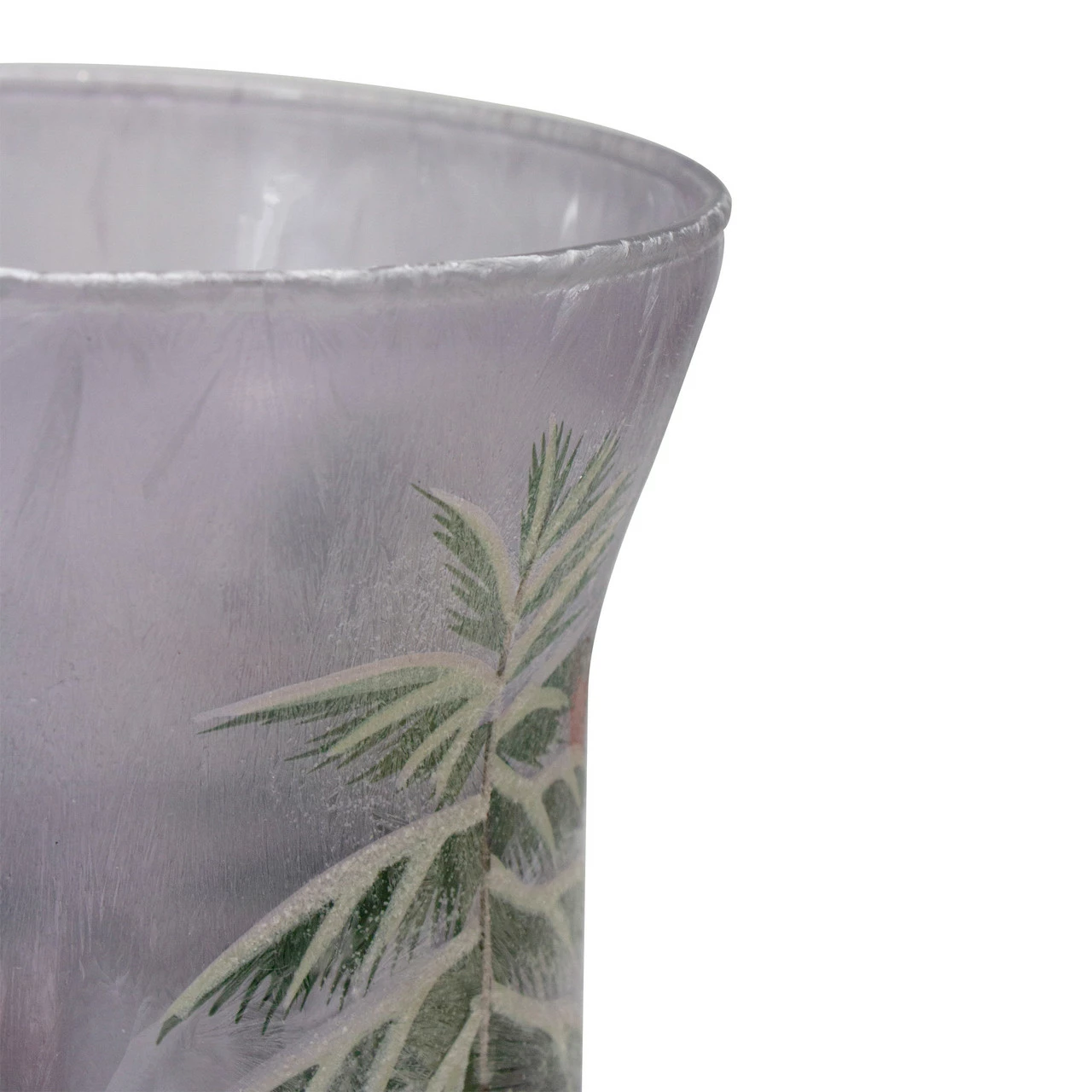 Northlight 8" Hand-Painted Pine And Birds Flameless Glass Christmas Candle Holder 4 Northlight 8" Hand-Painted Pine And Birds Flameless Glass Christmas Candle Holder - Image 4