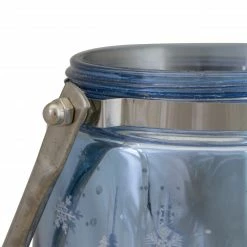 Northlight 6.25" Shiny Blue And Silver Winter Forest And Snowflake Christmas Flameless Candle Lantern -Northlight Shop northlight se91547 3 97780.1605147742