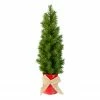 Northlight 17" Mini Tabletop Christmas Tree With Red Metal Pot - Unlit