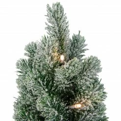 Northlight 17-Inch Mini Artificial Tabletop LED Flocked Christmas Tree With Burlap Base- Clear Lights -Northlight Shop northlight sf89159 3 sample 91588.1602899523