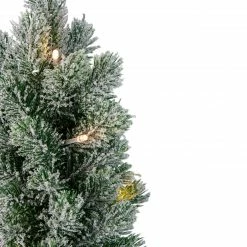 Northlight 17-Inch Mini Artificial Tabletop LED Flocked Christmas Tree With Burlap Base- Clear Lights -Northlight Shop northlight sf89159 4 sample 66851.1602899522