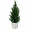 Northlight 13.25" Mini Fir Artificial Tabletop Christmas Tree With Cement Base - Unlit