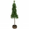 Northlight 29.5-Inch Downswept Iced Artificial Christmas Tree Wood Base - Unlit