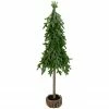 Northlight 25.5-Inch Downswept Iced Artificial Christmas Tree Wood Base - Unlit