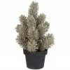 Northlight 8.5 Potted Champagne Metallic Glitter Artificial Pine Christmas Tree - Unlit