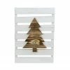 Northlight 15.75" Wood Tree On White Pallet Inspired Frame Christmas Wall Hanging