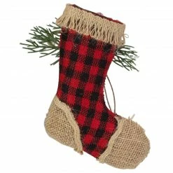 Northlight 5.75" Red Plaid And Burlap Christmas Stocking Ornament -Northlight Shop northlight sh27142 2 36847.1588369991