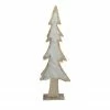 Northlight 14.5" Brown And White Wooden Tree Christmas Tabletop Decor