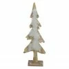 Northlight 13.5" Brown And White Wooden Tree With Faux Fur Christmas Decoration