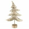 Northlight 18" Layered Bronze Tree With Wood Base Christmas Decoration