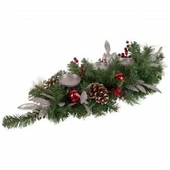 Northlight 32" Frosted Pine Cone And Berries Artificial Christmas Candle Holder Centerpiece -Northlight Shop northlight sm93365 2 59608.1653671266