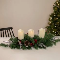 Northlight 32" Frosted Pine Cone And Berries Artificial Christmas Candle Holder Centerpiece -Northlight Shop northlight sm93365 styled 11124.1659124012