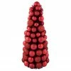 Northlight 15.75" Red 3-Finish Shatterproof Ball Christmas Tree With Tinsel