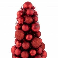 Northlight 15.75" Red 3-Finish Shatterproof Ball Christmas Tree With Tinsel -Northlight Shop northlight sm93796 2 26880.1666337514