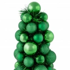 Northlight 15.75" Green 3-Finish Shatterproof Ball Christmas Tree With Tinsel -Northlight Shop northlight sm93797 2 55325.1666337511