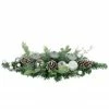 Northlight 32" Green Pine Triple Candle Holder With Berries And Iridescent Christmas Ornaments
