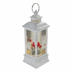 Northlight 11" White And Brushed Silver Christmas Cardinals Snow Globe Lantern -Northlight Shop northlight sr91096 1 20680.1618414096