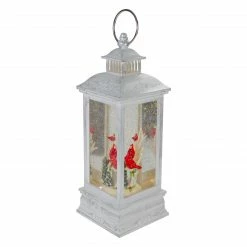 Northlight 11" White And Brushed Silver Christmas Cardinals Snow Globe Lantern -Northlight Shop northlight sr91096 3 85364.1606358260