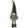 Northlight 20" Green Sitting Christmas Gnome With Knitted Dangling Legs